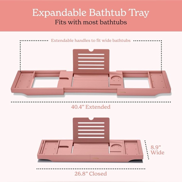 Pink Bath Tray Extendable - Picture 2 of 3
